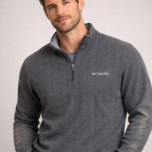 Columbia Men’s XL Gray Quarter Zip Pullover Sweater